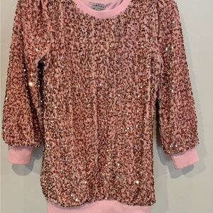 Girls pink Habitual dress with gold sequins